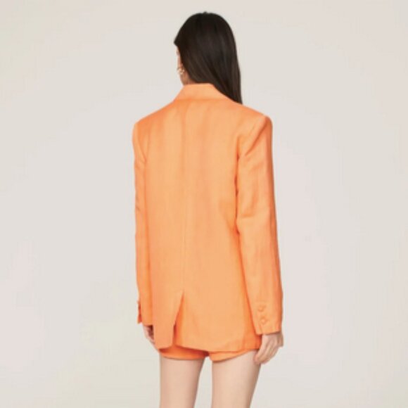 Ashley Park Orange Linen Blazer - Picture 3 of 4